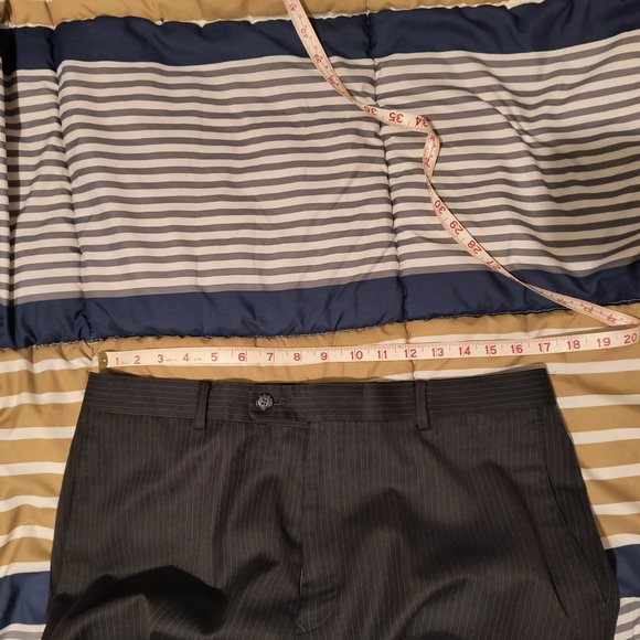 Angelo Rossi gray/grey pinstripe suit cuffed pants / slacks - Picture 4 of 4